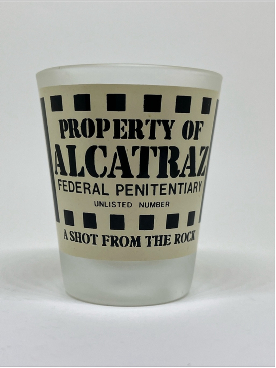 Unbranded Other - Alcatraz 'Property of Alcatraz' Black and Cream Shot Glass